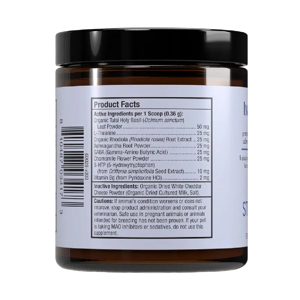 Dr. Mercola Bark & Whiskers Stress Support 36.8 g Suplemento en Polvo para Perros y Gatos Apoyo Calma y Bienestar Emocional