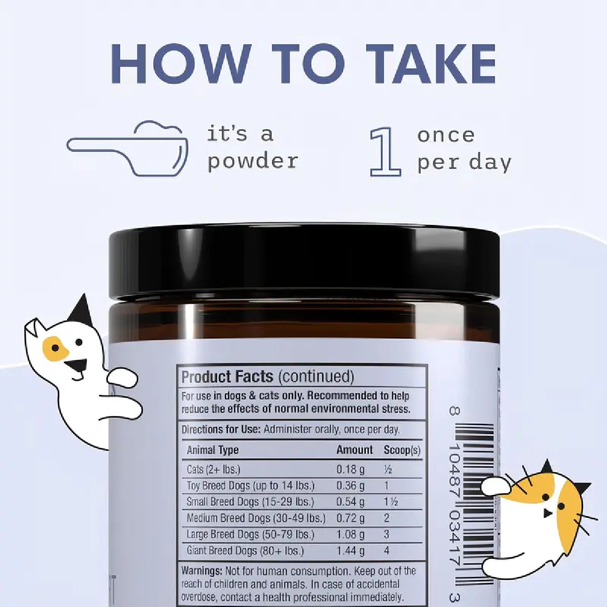 Dr. Mercola Bark & Whiskers Stress Support 36.8 g Suplemento en Polvo para Perros y Gatos Apoyo Calma y Bienestar Emocional