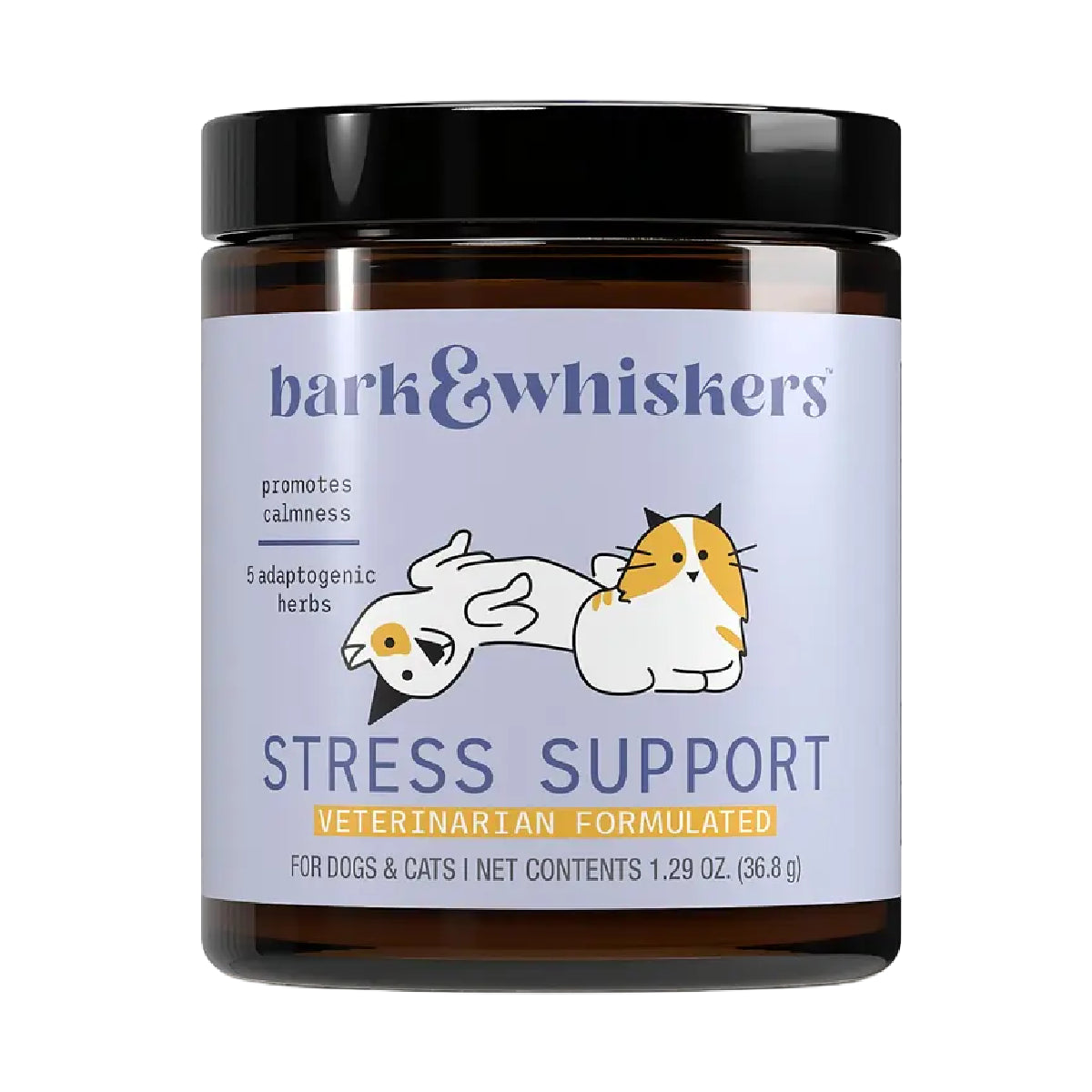 Dr. Mercola Bark & Whiskers Stress Support 36.8 g Suplemento en Polvo para Perros y Gatos Apoyo Calma y Bienestar Emocional