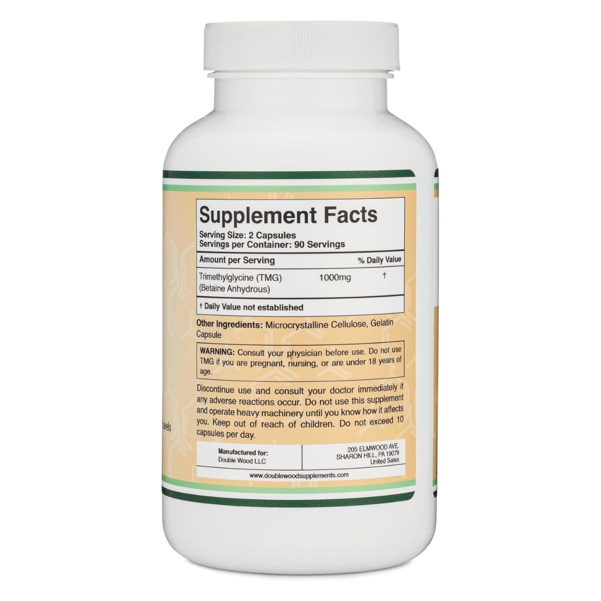 Double Wood TMG 1000 Mg 180 Cápsulas - Hi Vitamins