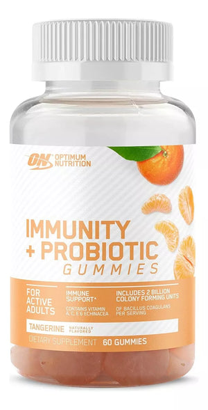 OPTIMUM NUTRITION IMMUNITY + PROBIOTIC GUMMIES TANGERINE 60 GUMMIES