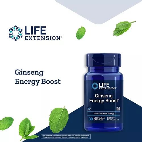 Life Extension Ginseng Energy Boost 30 Cápsulas - Hi Vitamins