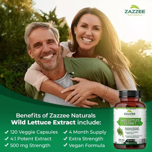 ZAZZEE NATURALS • WILD LETTUCE EXTRACT 500 MG 120 CAPSULES