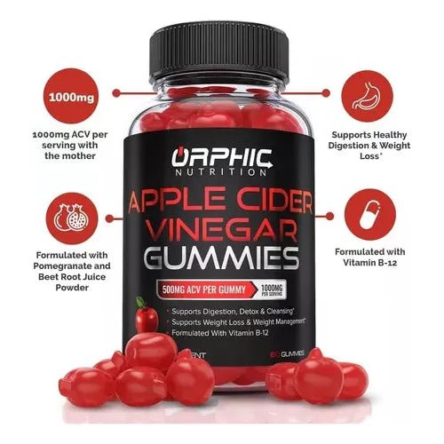 Orphic Nutrition Apple Cider Vinegar 500 Mg 60 Gomas - Hi Vitamins