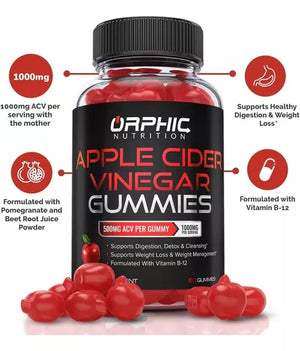 ORPHIC NUTRITION APPLE CIDER VINEGAR 500 MG 60 GUMMIES