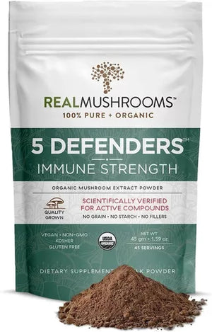 REAL MUSHROOMS™ 5 DEFENDERS IMMUNE STRENGTH 1.59OZ 45 SERVINGS