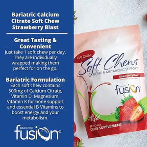 BARIATRIC FUSION® STRAWBERRY CALCIUM 60 SOFT CHEWS