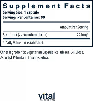 VITAL NUTRIENTS • STRONTIUM (CITRATE) 227 MG 90 CAPSULES