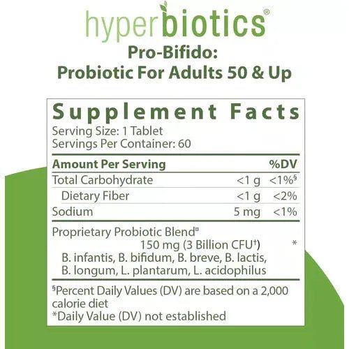 Hyperbiotics® Pro - Bifido 60 Patented Release Tabletas - Hi Vitamins