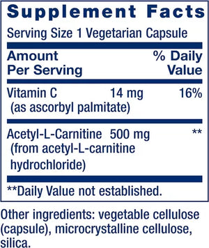 LIFE EXTENSION ACETYL L-CARNITINE 500MG 100 CAPSULES