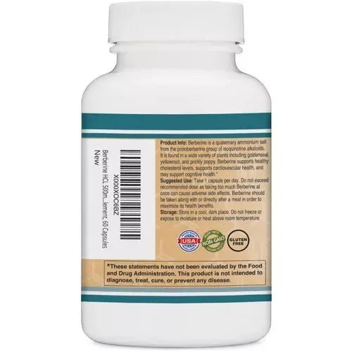 Double Wood Berberina 500mg 60 Cápsulas - Hi Vitamins