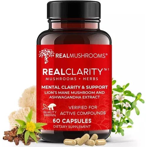Real Mushrooms Clarity Mushrooms + Herbs 60 Cápsulas - Hi Vitamins