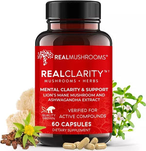 REAL MUSHROOMS™ REAL CLARITY MUSHROOMS + HERBS 60 CAPSULES