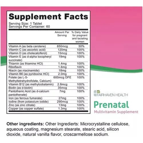 Fairhaven Health Prenatal 60 Tabletas - Hi Vitamins