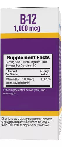 SUPERIOR SOURCE® METHYLCOBALAMIN B-12 60 1000 MCG MICROLINGUAL TABLETS