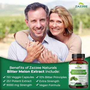 ZAZZEE NATURALS • EXTRA STRENGTH BITTER MELON 25:1 EXTRACT 9000 MG 150 CAPSULES