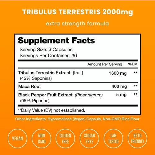 NUTRA CHAMPS TRIBULUS ENERGY COMPLEX 2000 MG 90 CÁPSULAS - Hi Vitamins
