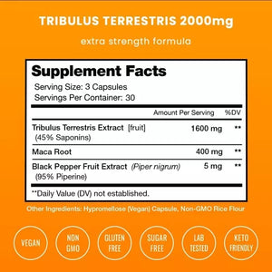 NUTRA CHAMPS • TRIBULUS ENERGY COMPLEX 2000 MG 90 CAPSULES