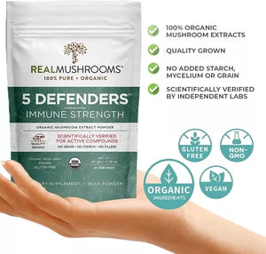 REAL MUSHROOMS™ 5 DEFENDERS IMMUNE STRENGTH 1.59OZ 45 SERVINGS