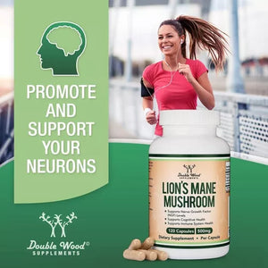 DOUBLE WOOD LION'S MANE MUSHROOM 500 MG 120 CAPSULES