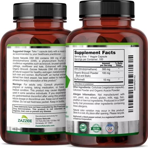 Zazzee Naturals €¢ Extra Strength Dim 300 Mg 100 Cápsulas - Hi Vitamins