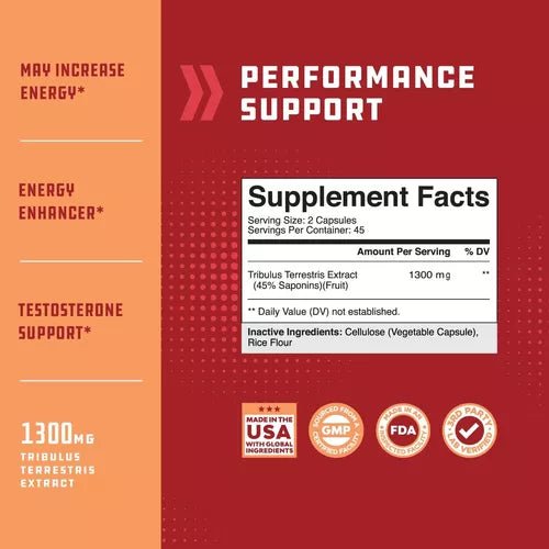 Natures' Craft Tribulus 90 Cápsulas - Hi Vitamins