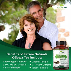 ZAZZEE NATURALS • OJIBWA TEA 500 MG 180 CAPSULES