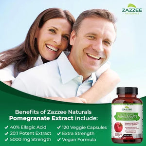 ZAZZEE NATURALS • EXTRA STRENGTH POMEGRANATE 5000MG 120 CAPSULES