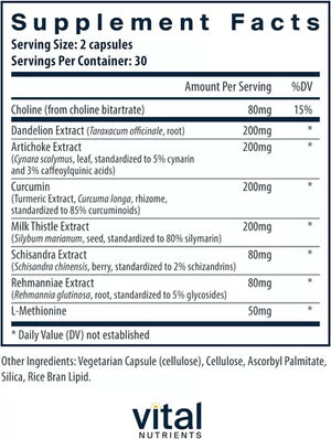 VITAL NUTRIENTS • LIVER SUPPORT 60 CAPSULES