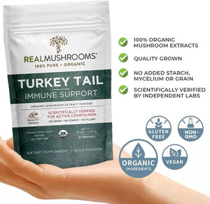 REAL MUSHROOMS TURKEY TAIL IMMUNE SUPPORT 1.59OZ 45 SERVINGS