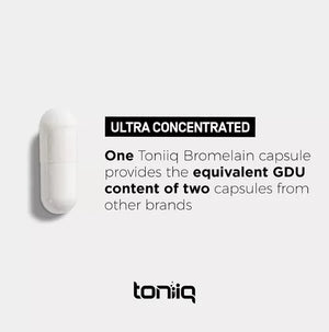 TONIIQ • BROMELAIN ULTRA CONCENTRATED 3,600 GDU/GRAM 120 CAPSULES