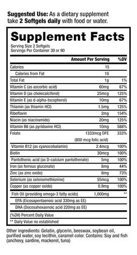 PRORENAL+D MULTIVITAMIN WITH OMEGA-3  60 SOFTGELS