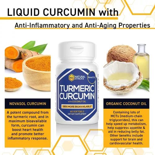 Natural Stacks® Turmeric Curcumin With Coconut Oil 60 Softgels - Hi Vitamins