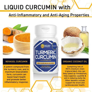 NATURAL STACKS® TURMERIC CURCUMIN WITH COCONUT OIL 60 SOFTGELS