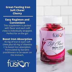 BARIATRIC FUSION® IRON 45MG PLUS VITAMIN C CHERRY 60 SOFT CHEWS