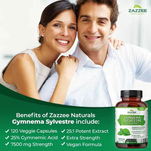 ZAZZEE NATURALS • GYMNEMA SYLVESTRE 7500 MG 120 CAPSULES