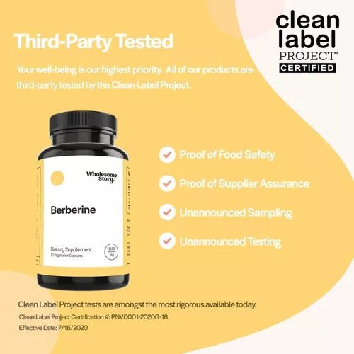 Wholesome Story® Berberina 1500 Mg 90 Cápsulas - Hi Vitamins