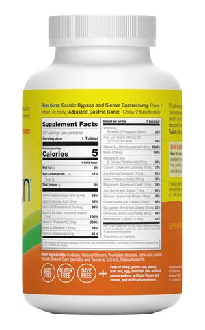 BARIATRIC FUSION® COMPLETE VITAMIN & MINERAL ORANGE CREAM 120 TABLETS