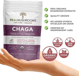 REAL MUSHROOMS™ CHAGA DIGESTIVE HEALTH 2.11OZ 60 SERVINGS