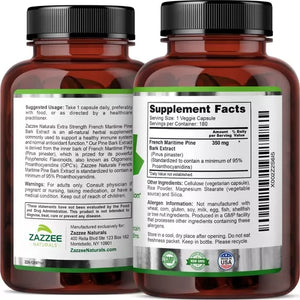 ZAZZEE NATURALS • FRENCH MARITIME 350 MG 180 CAPSULES