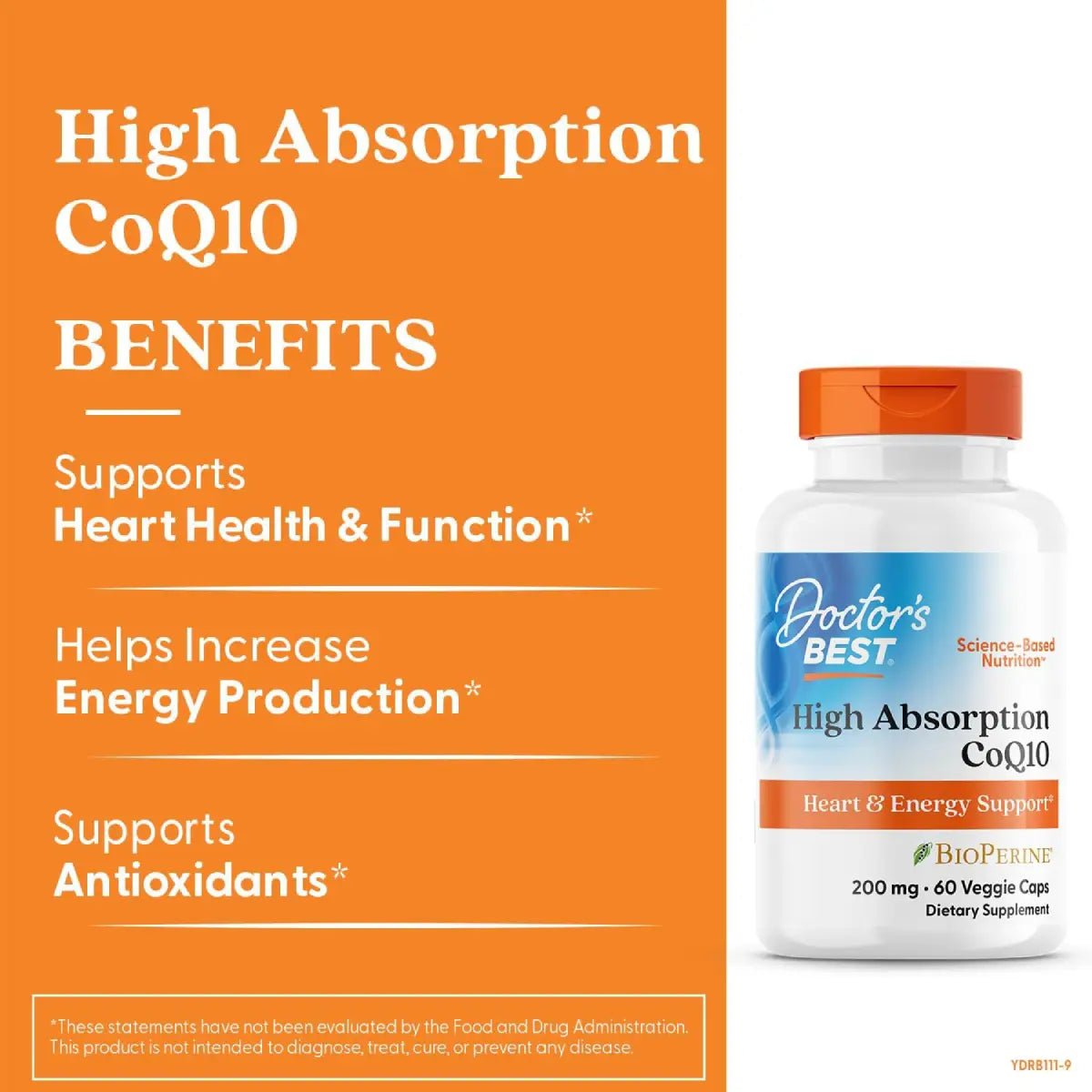 Doctor's Best Alta Absorción CoQ10 200 Mg 60 Softgels - Hi Vitamins