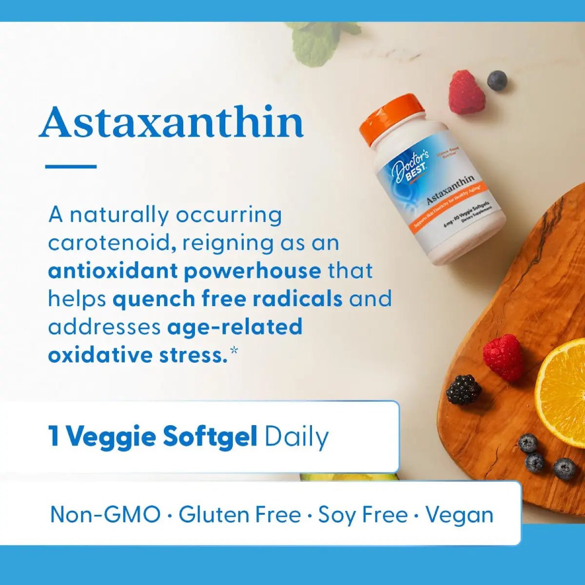 Doctor's Best Astaxantina 6 Mg 90 Cápsulas - Hi Vitamins