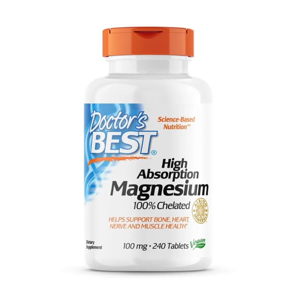 Doctor's Best Magnesio de Alta Absorción 100 Mg 240 Tabletas - Hi Vitamins