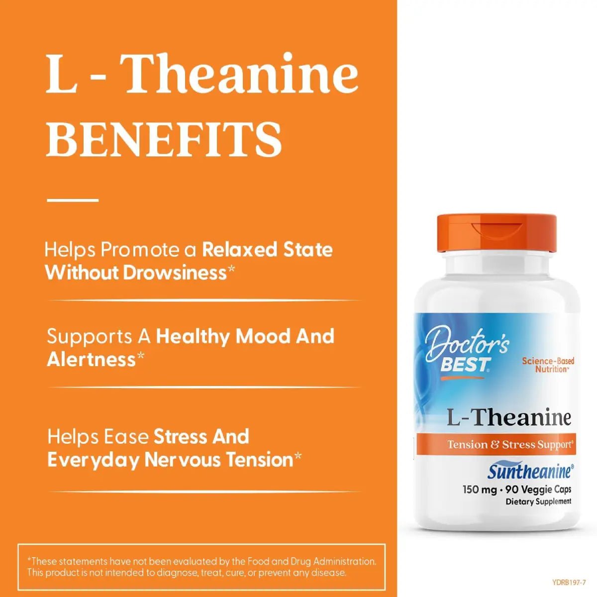 Doctor's Best Suntheanine L - Teanina 150mg 90 Cápsulas - Hi Vitamins