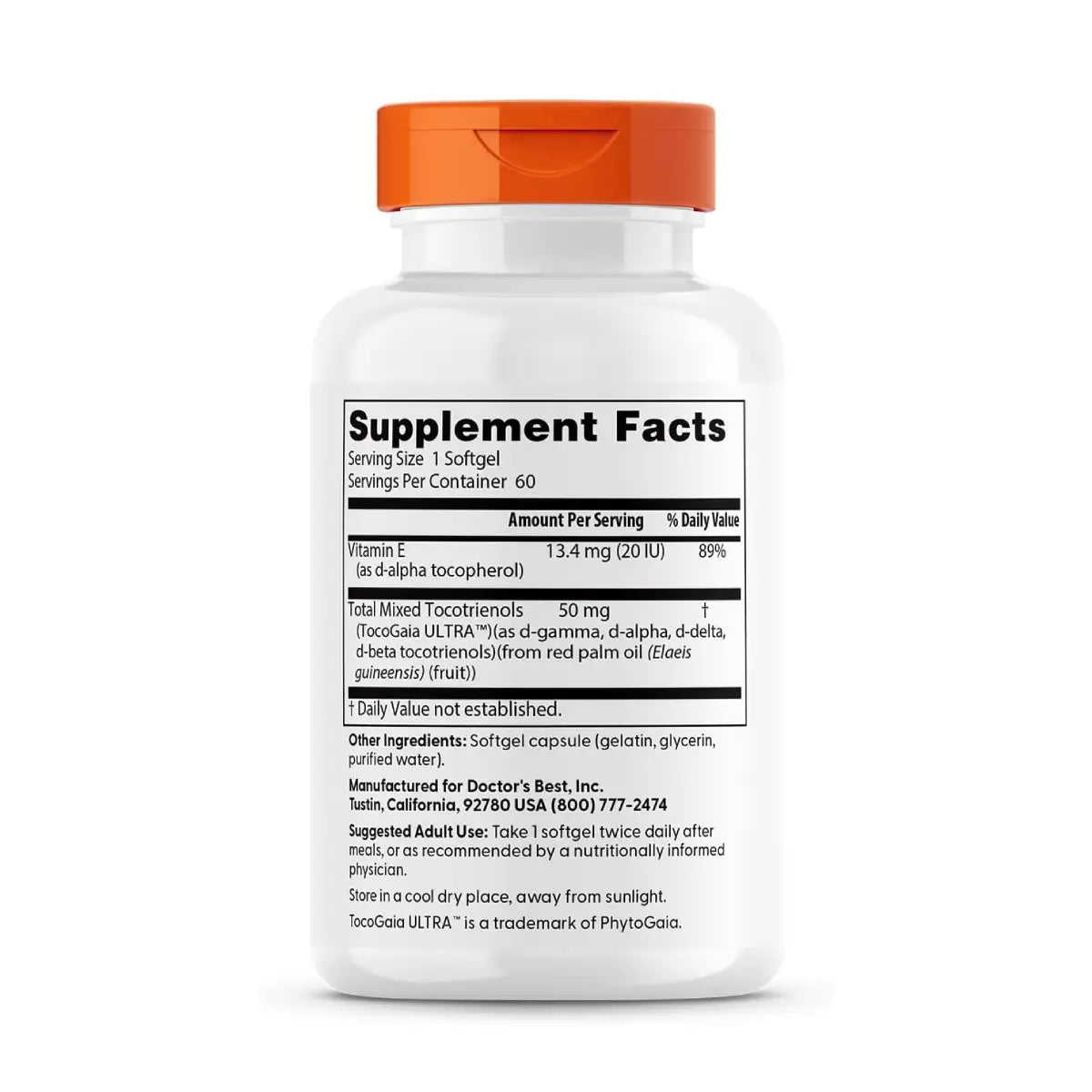 Doctor’s Best® Vitamina E Tocotrienols 50 mg 60 Softgels - Hi Vitamins