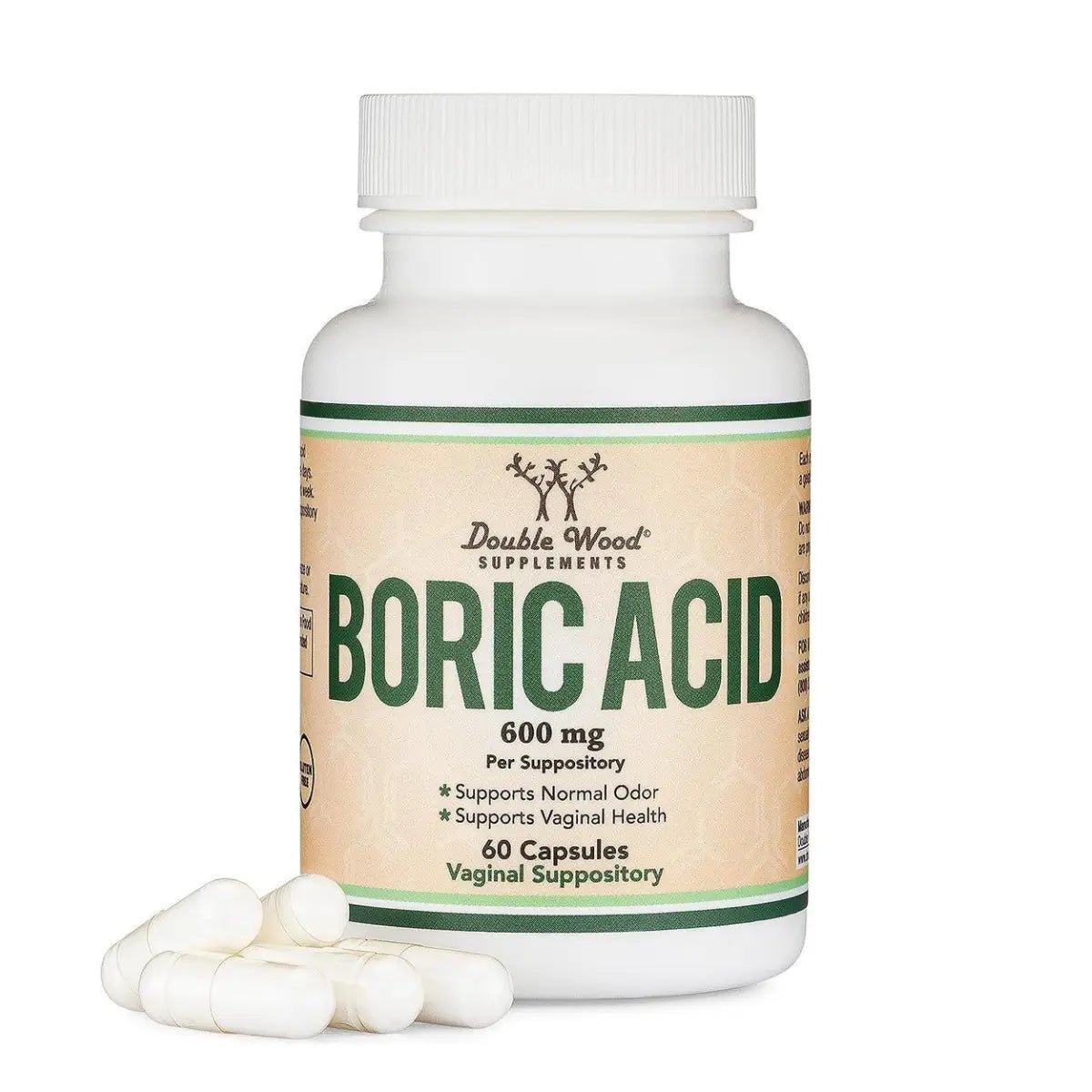 Double Wood Ácido Borico 600 Mg 60 Cápsulas - Hi Vitamins