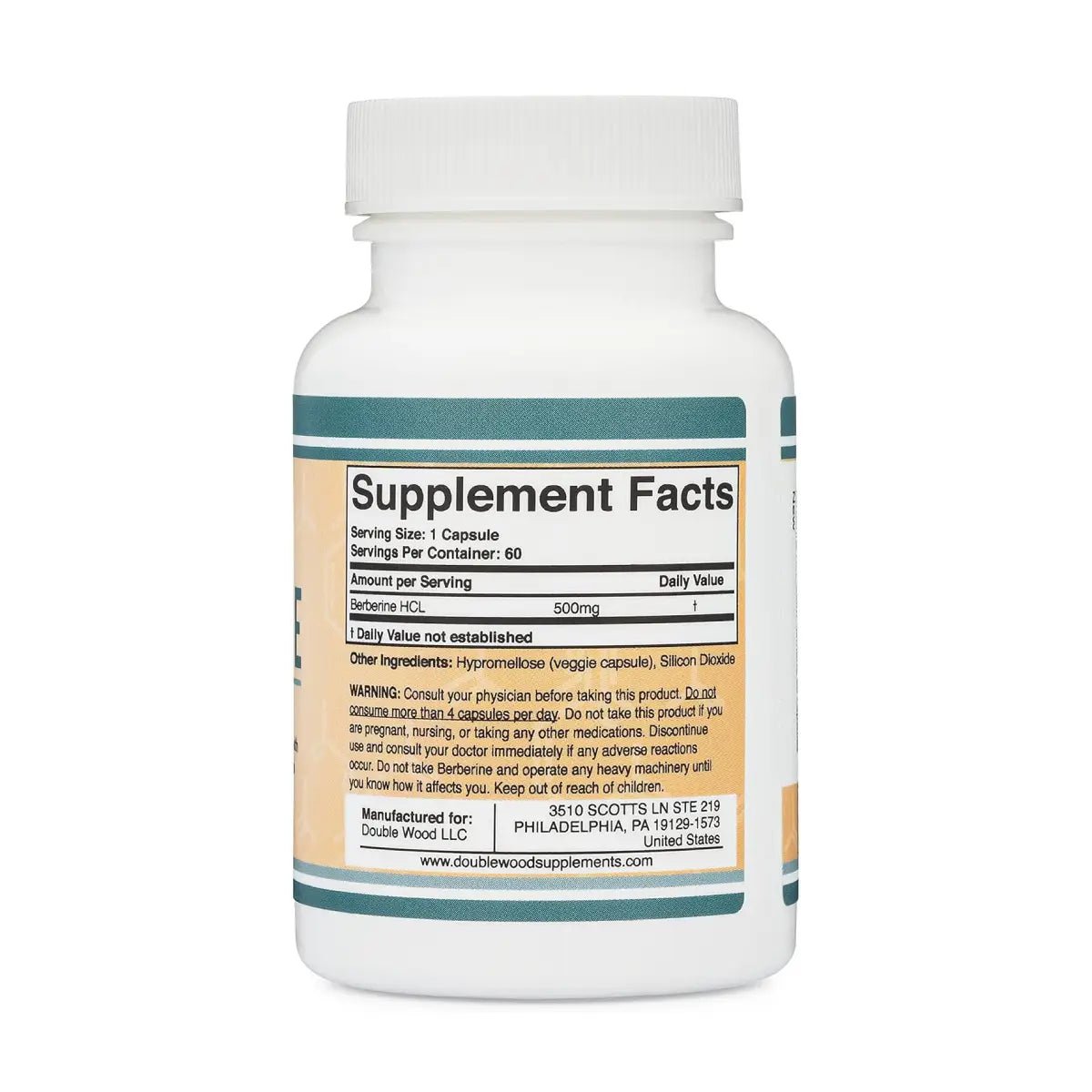 Double Wood Berberina 500mg 60 Cápsulas - Hi Vitamins