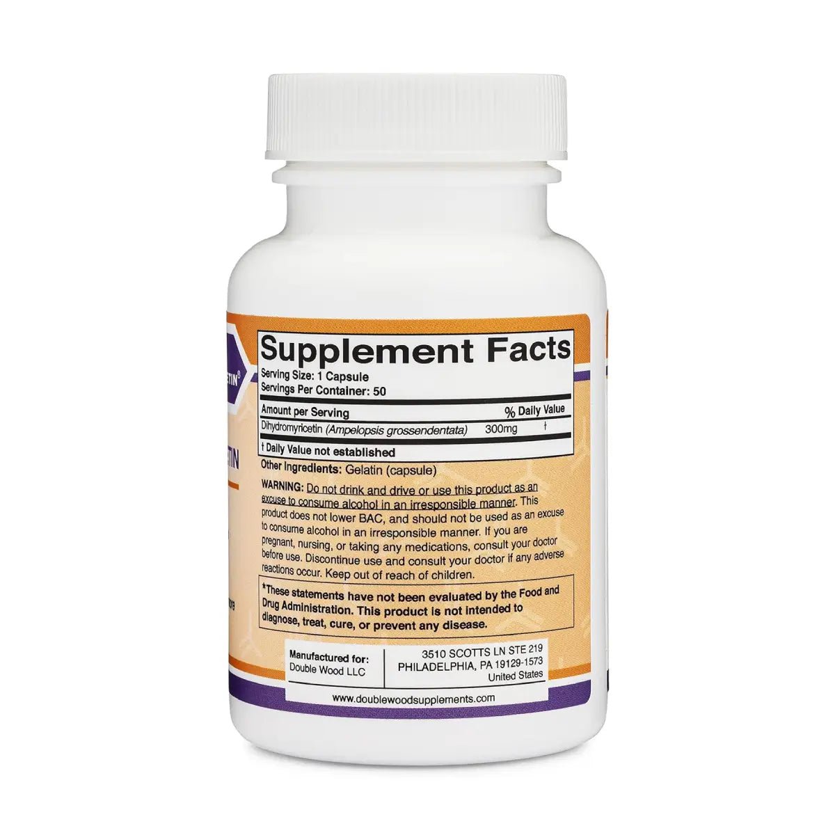 Double Wood DHM Depot Dihydromyricetin 300 Mg 50 Cápsulas - Hi Vitamins