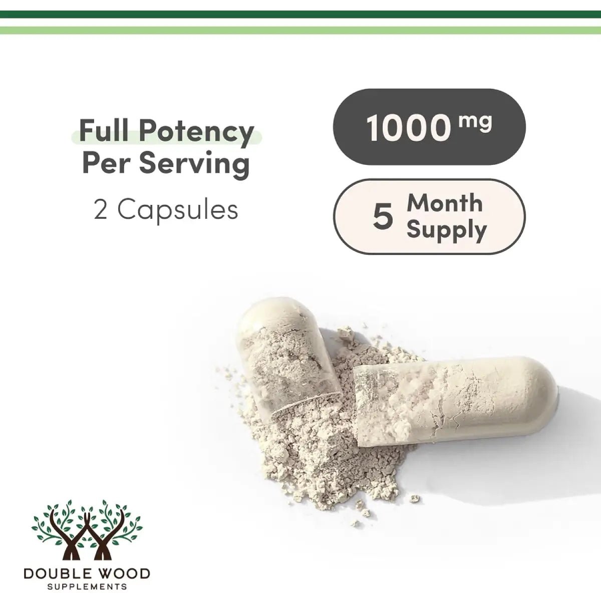 Double Wood GABA 1000 mg 300 Cápsulas - Hi Vitamins