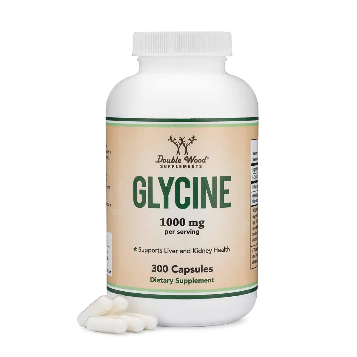 Double Wood Glicina 1000 Mg 300 Cápsulas - Hi Vitamins